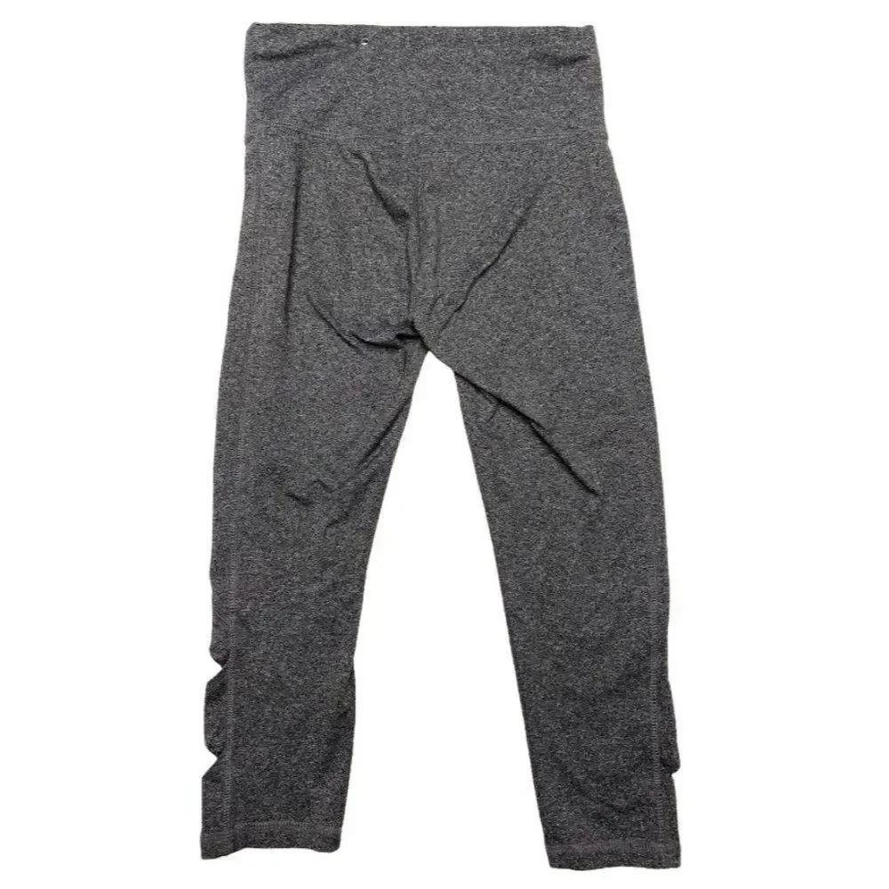 Girls Justice Heather Gray Athletic Capri Leggings w/‎ Diamond Cutouts Sz 12